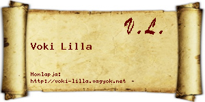 Voki Lilla névjegykártya